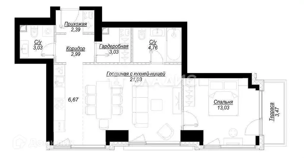 Продаётся 1-к квартира, 58 м - Фото 0