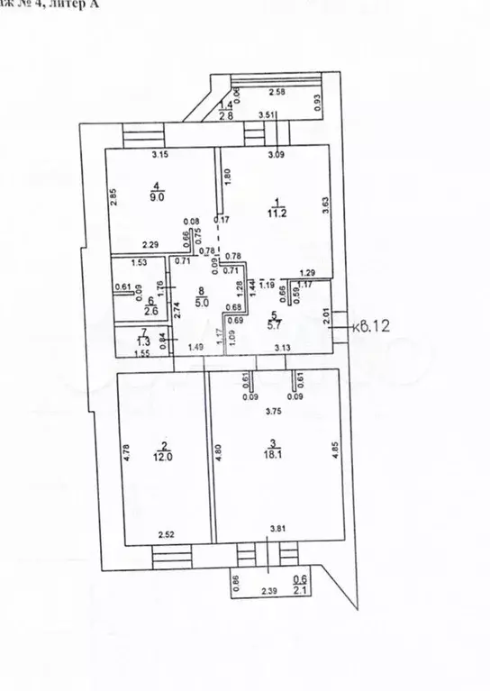 3-к. квартира, 68 м, 4/5 эт. - Фото 0