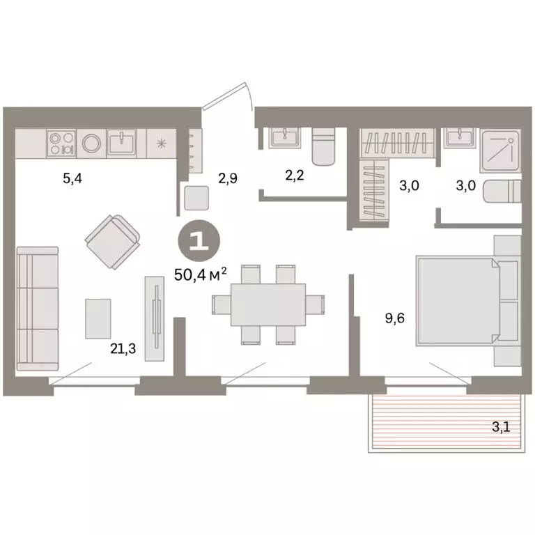 1-комнатная квартира: Екатеринбург, жилой район Сортировочный, ... - Фото 2