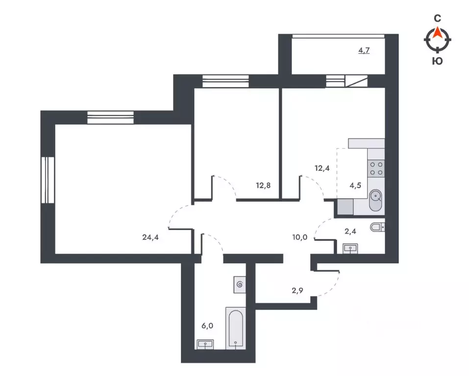 3-к кв. Кировская область, Киров ул. Капитана Дорофеева, 24 (80.1 м) - Фото 1
