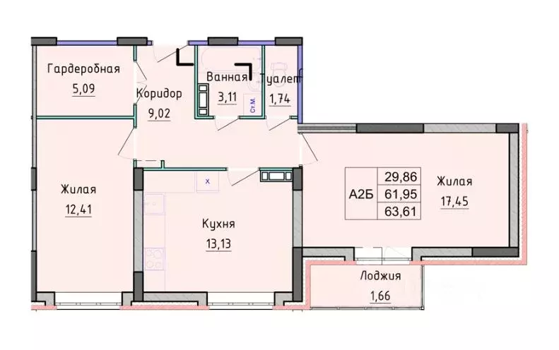 2-к кв. Ярославская область, Ярославль просп. Фрунзе, 56Д (63.61 м) - Фото 1