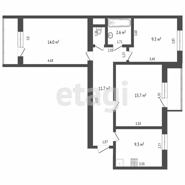 3-комнатная квартира: Бийск, Советская улица, 214 (62 м) - Фото 1