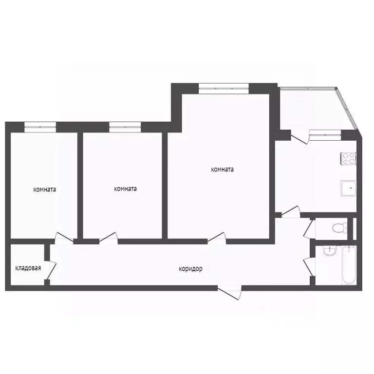 3-к кв. Ханты-Мансийский АО, Сургут ул. Лермонтова, 10 (77.9 м) - Фото 1