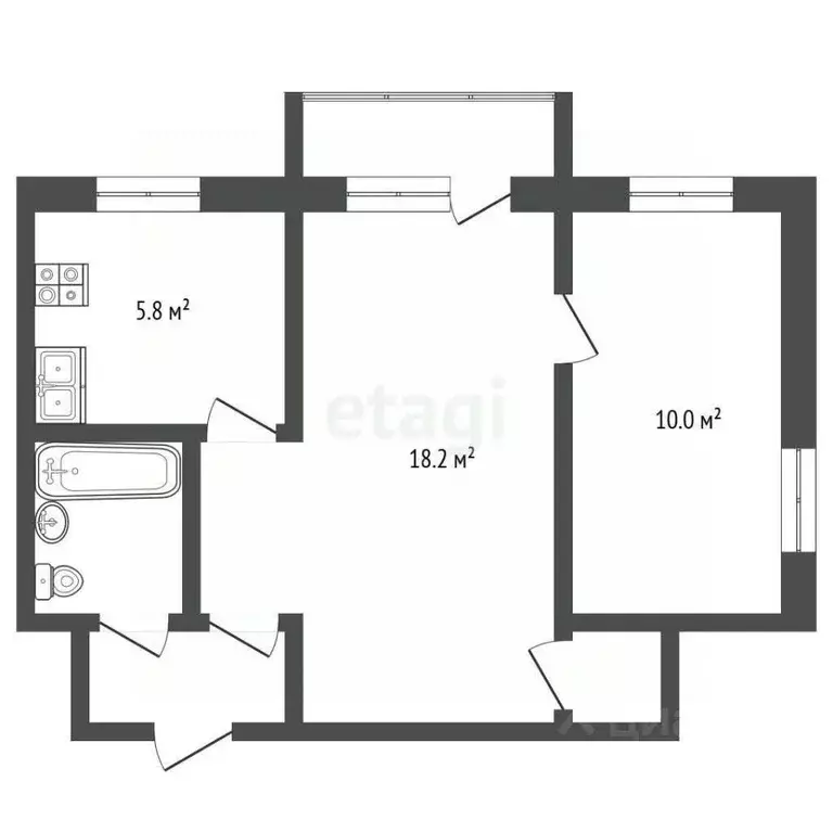 2-к кв. Московская область, Воскресенск Цемгигант мкр, ул. Монтажная, ... - Фото 2