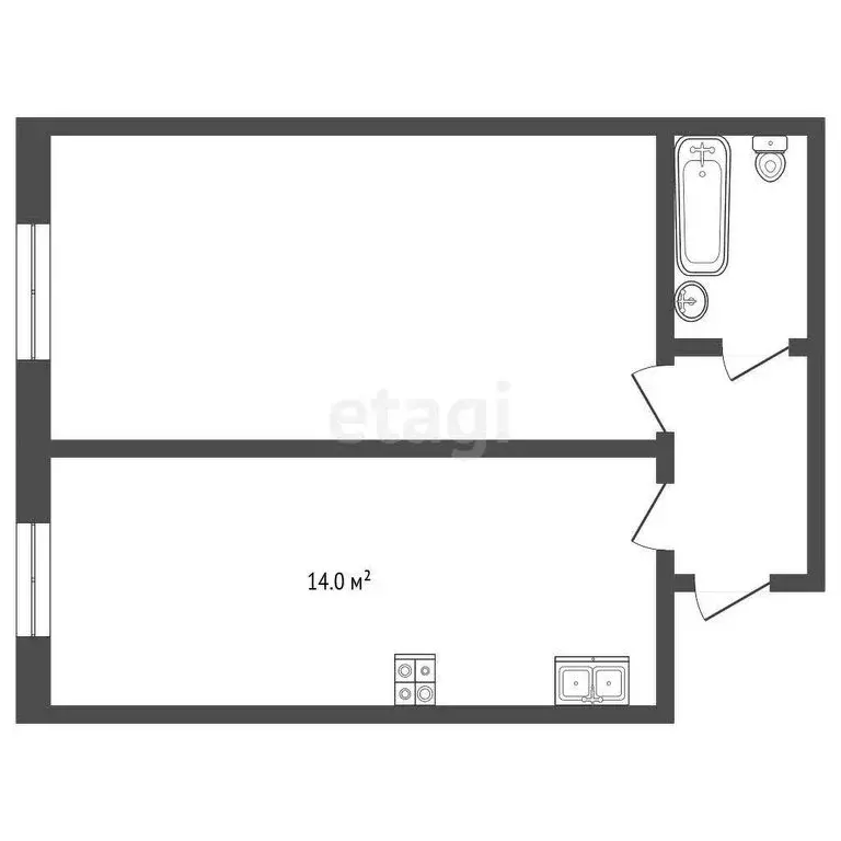 1-комнатная квартира: Новый Уренгой, улица Газовиков, 2Г/1 (44.2 м) - Фото 1