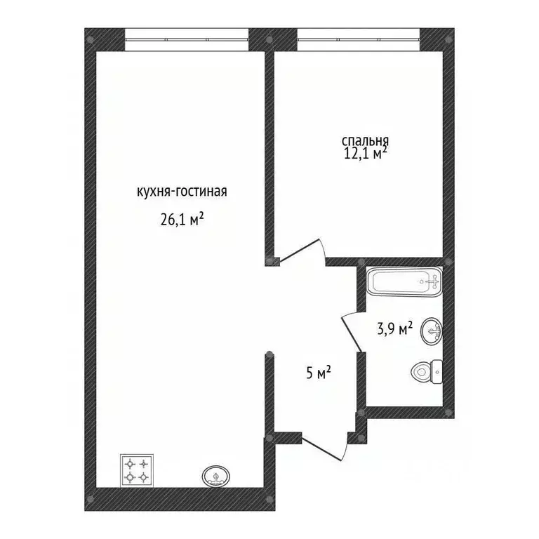 1-к кв. Башкортостан, Уфа ул. Рудольфа Нуреева, 5 (47.0 м) - Фото 1