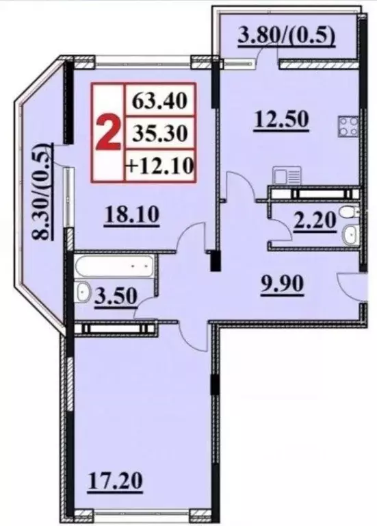 2-к кв. Краснодарский край, Анапа Крестьянская ул., 27к2 (76.0 м) - Фото 2