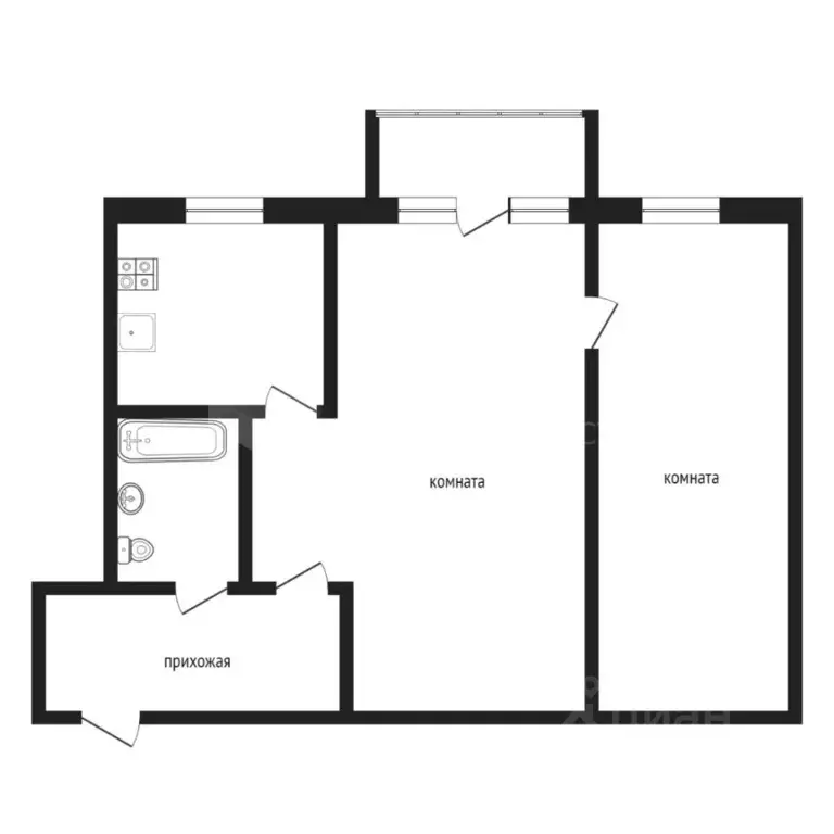 2-к кв. Тюменская область, Тюмень ул. Новоселов, 2Б (42.0 м) - Фото 2