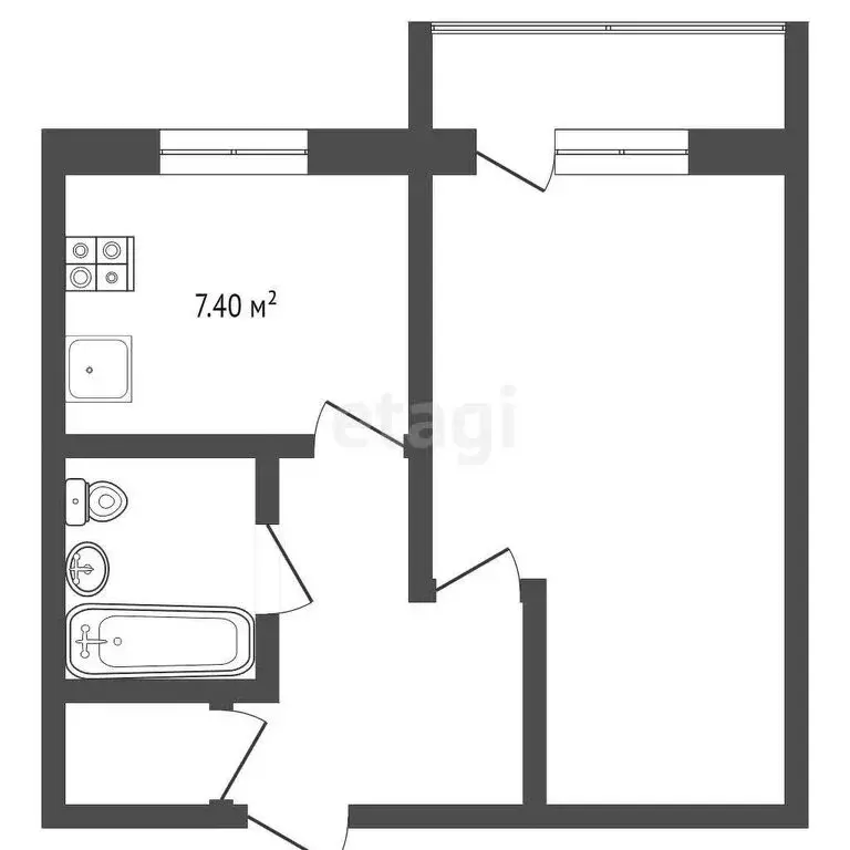1-комнатная квартира: Коряжма, Советская улица, 2А (34.7 м) - Фото 0
