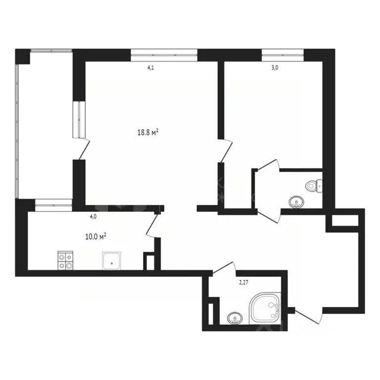 2-к кв. Тюменская область, Тюмень Самарская ул., 20 (54.7 м) - Фото 2