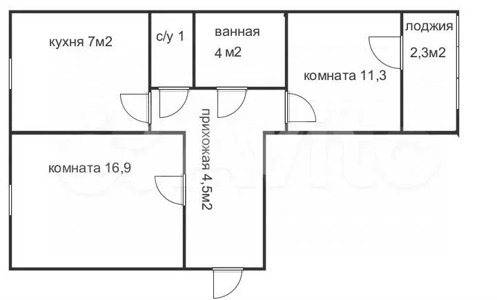 2-к. квартира, 50 м, 1/5 эт. - Фото 0