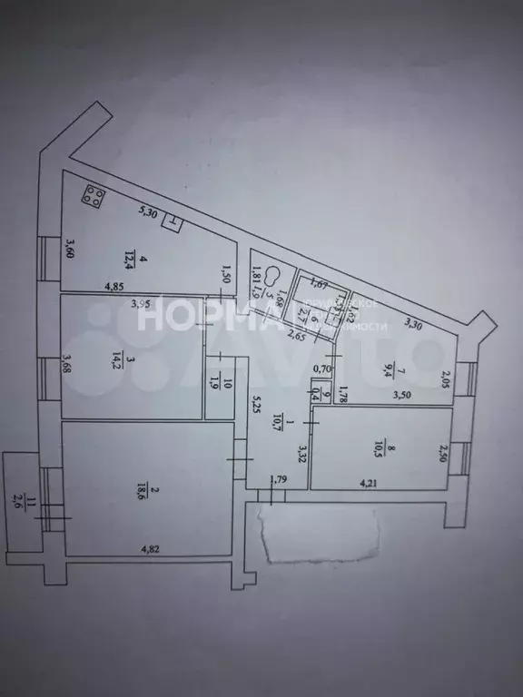 4-к. квартира, 83,5 м, 4/5 эт. - Фото 0