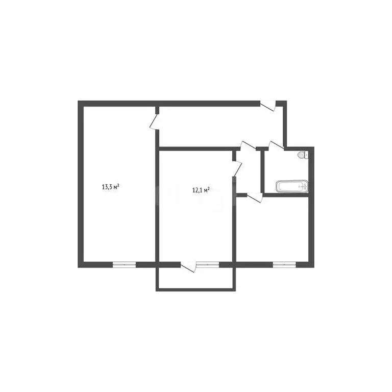 2-комнатная квартира: Белгород, улица Попова, 54 (42 м) - Фото 1