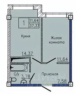 1-к кв. Ставропольский край, Пятигорск ул. Ермолова, 28А (38.63 м) - Фото 1