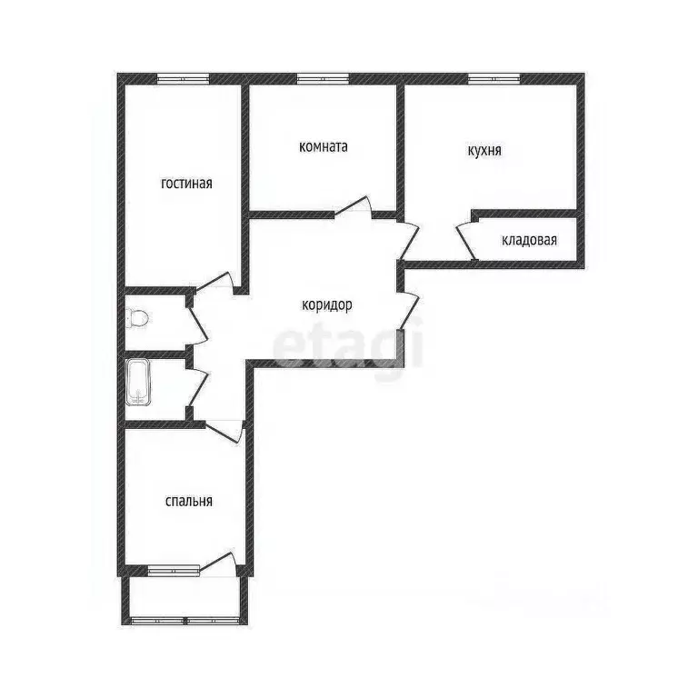 3-к кв. Курганская область, Курган Заозерный жилрайон, 3-й мкр, 15 ... - Фото 2