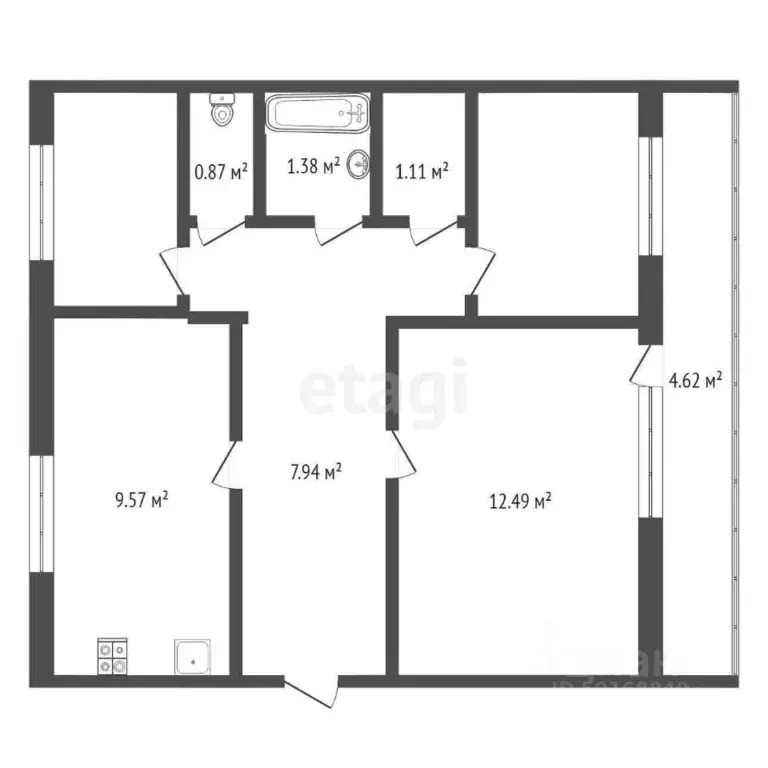 3-к кв. Саратовская область, Балашов Фестивальная ул., 1 (57.5 м) - Фото 2