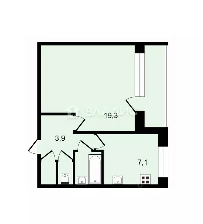 1-к кв. Санкт-Петербург ул. Сикейроса, 15К1 (34.3 м) - Фото 1