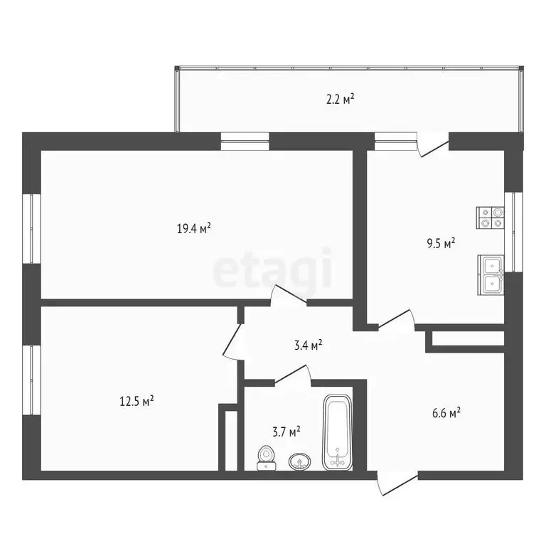 2-комнатная квартира: Анапа, Владимирская улица, 142 (65 м) - Фото 1