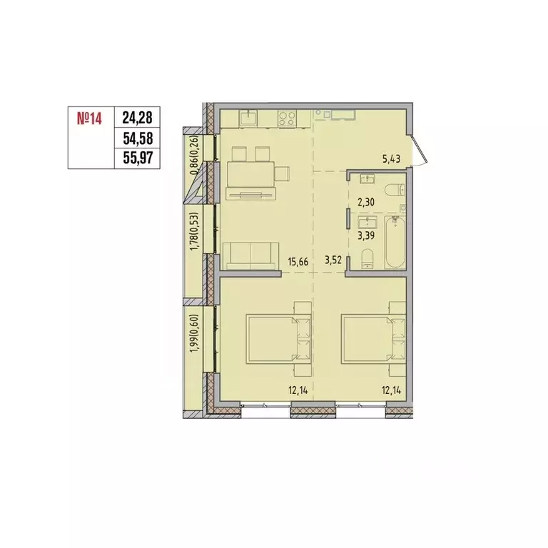 2-к кв. Иркутская область, Иркутский муниципальный округ, Маркова рп, ... - Фото 1