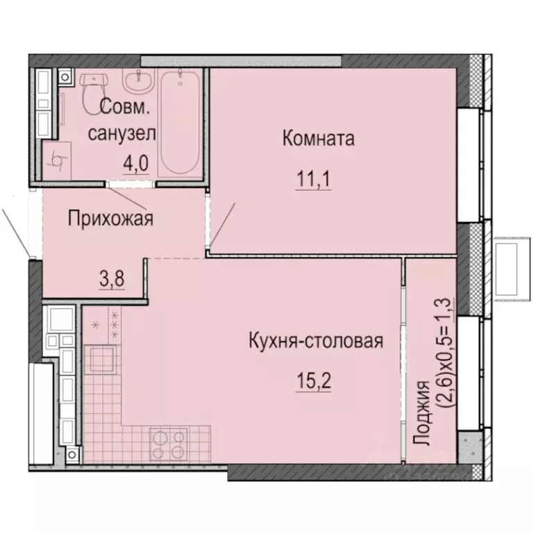 1-к кв. Удмуртия, Ижевск Ракетный жилрайон, 3-й мкр,  (35.1 м) - Фото 0