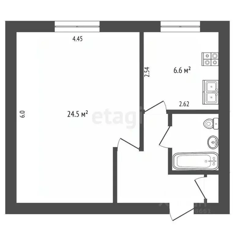 1-к кв. Томская область, Томск просп. Фрунзе, 131/1 (41.7 м) - Фото 2