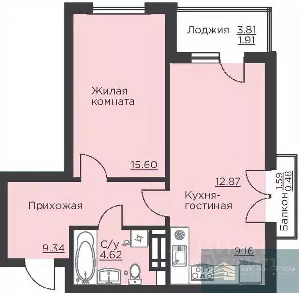 1-к кв. Воронежская область, Воронеж ул. Ломоносова, 116Б (54.0 м) - Фото 0