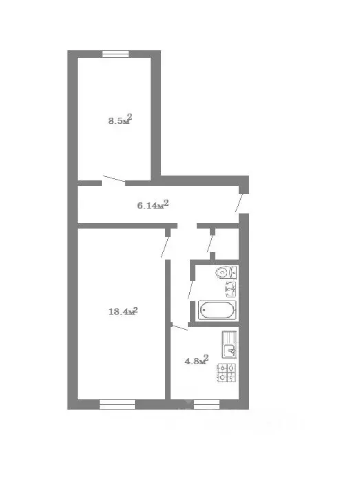 2-к кв. Тюменская область, Тюмень ул. Бабарынка, 69 (46.0 м) - Фото 1