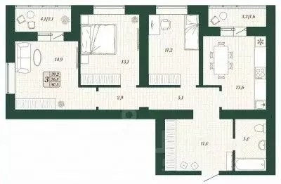 3-к кв. Самарская область, Волжский район, Смышляевка городское ... - Фото 1