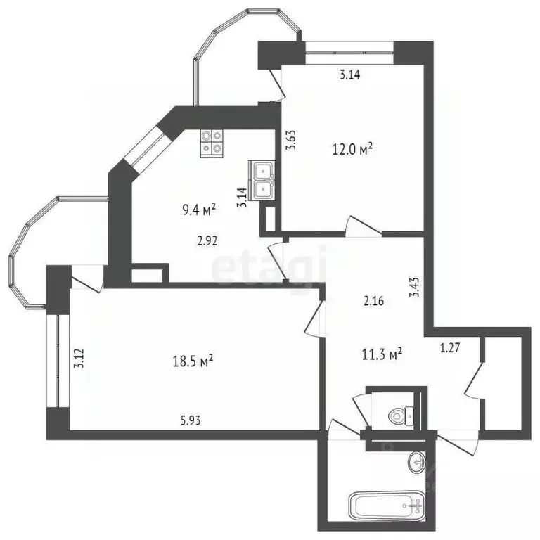 2-к кв. Москва Ключевая ул., 18 (57.5 м) - Фото 1