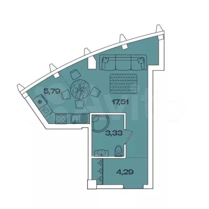 Квартира-студия: Иркутск, улица Кожова (31.52 м) - Фото 0