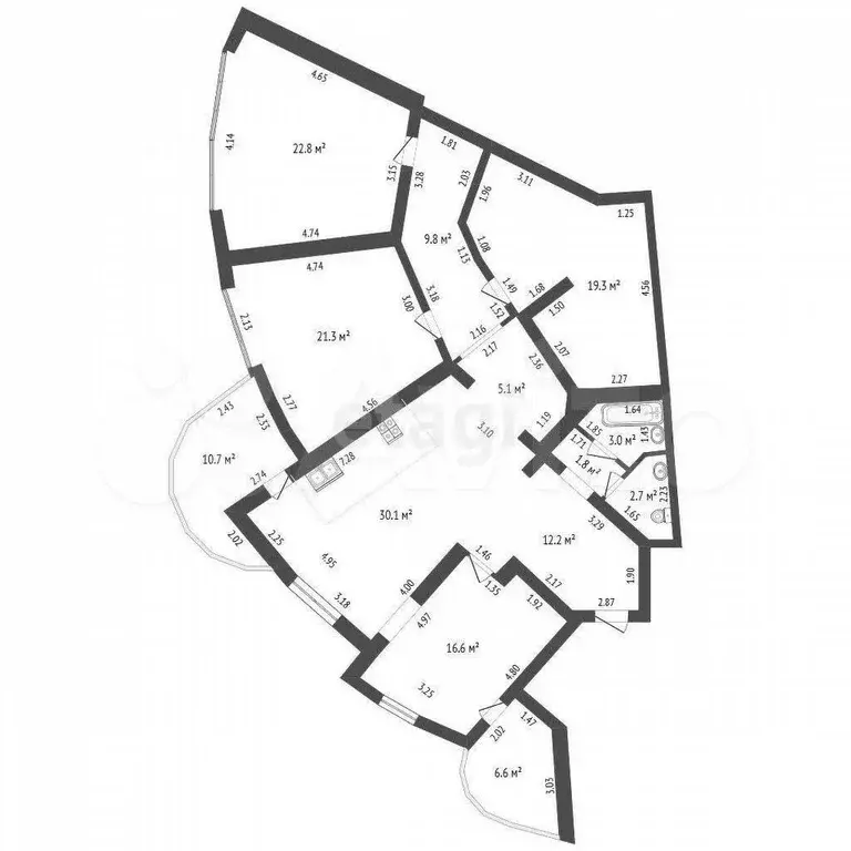 3-к. квартира, 162 м, 7/18 эт. - Фото 0
