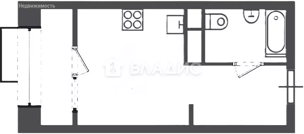 Квартира-студия: Москва, Клинская улица, 2А (22 м) - Фото 1