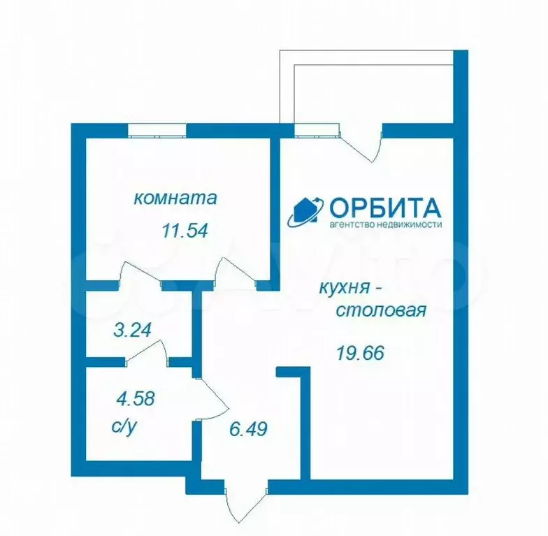 1-к. квартира, 44,8 м, 17/21 эт. - Фото 0