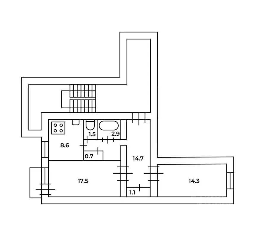 2-к кв. Санкт-Петербург наб. Воскресенская, 6-8 (61.3 м) - Фото 2