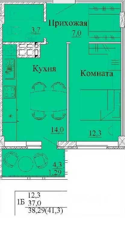 1-к кв. Ивановская область, Иваново ул. 2-я Первомайская, 46 (41.3 м) - Фото 0