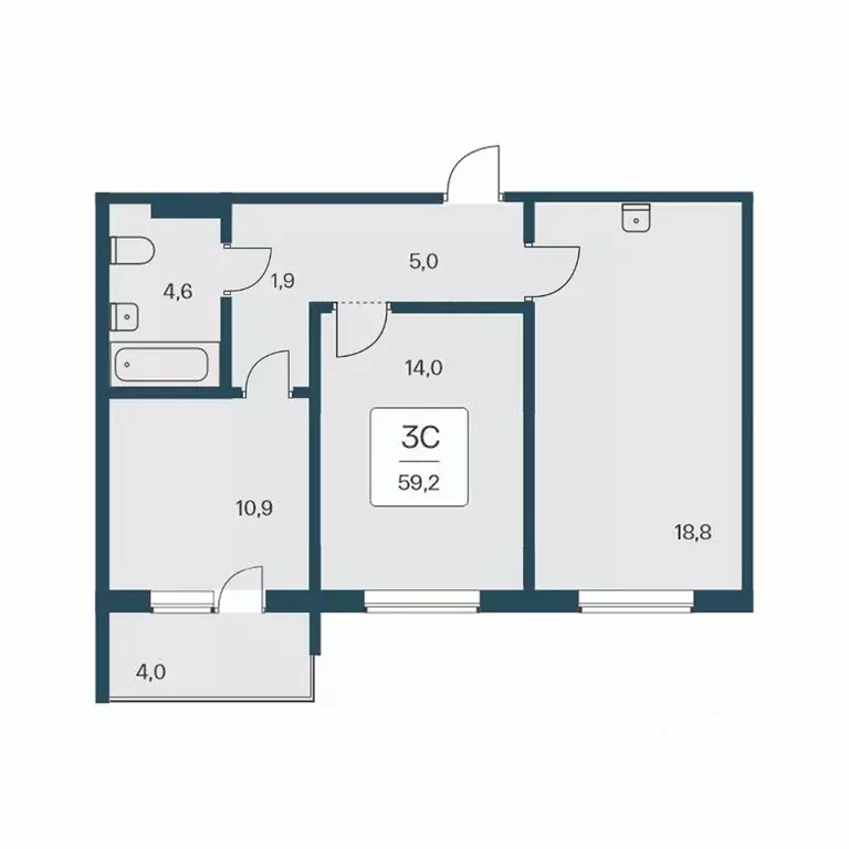 3-к кв. Новосибирская область, Новосибирск Кедровая ул., 80/3 (59.2 м) - Фото 0