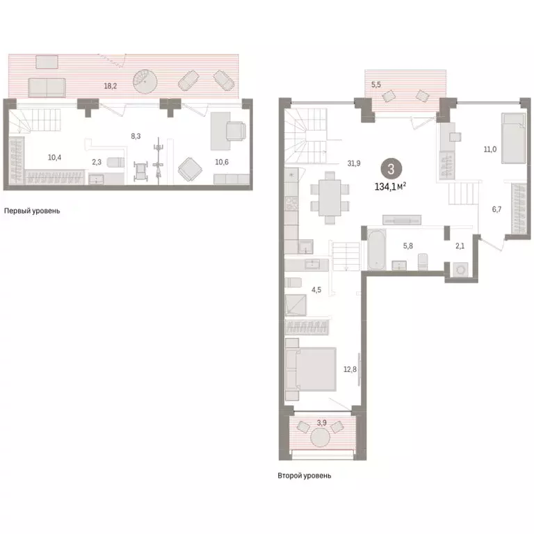3-комнатная квартира: Тюмень, улица Муравленко, 9/2 (134.06 м) - Фото 1