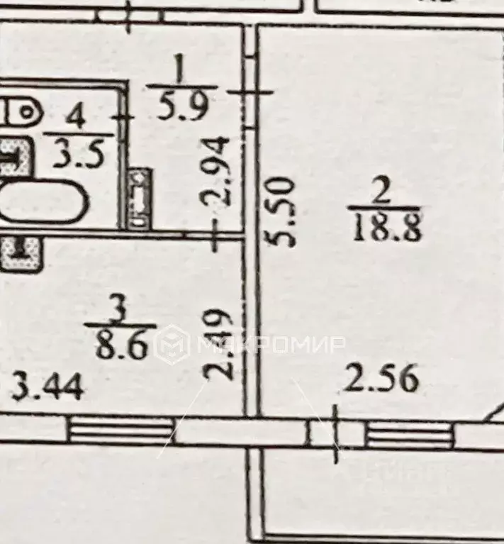 1-к кв. Новосибирская область, Новосибирск ул. Титова, 264 (40.0 м) - Фото 2