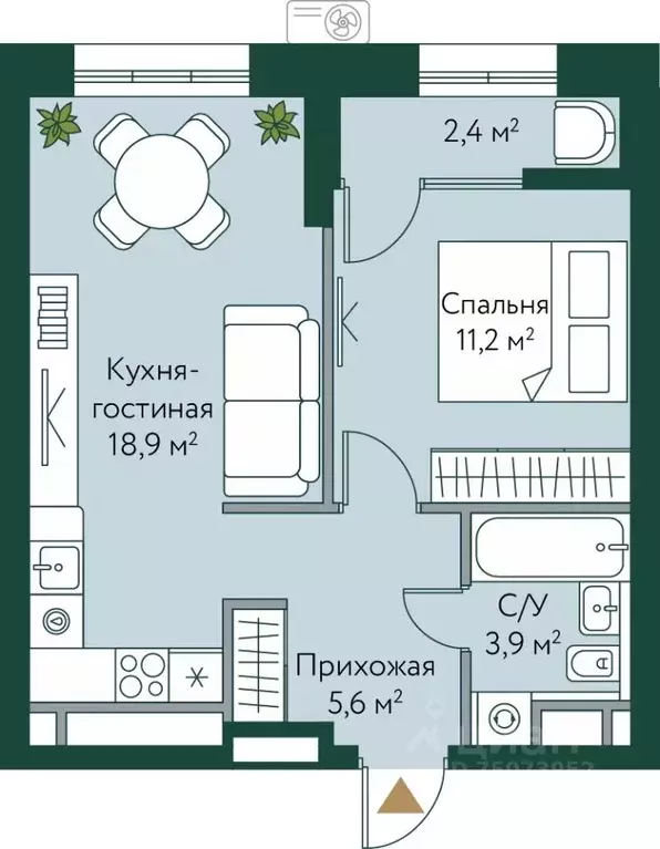 1-к кв. Волгоградская область, Волгоград Новосибирская ул., 74 (42.0 ... - Фото 0