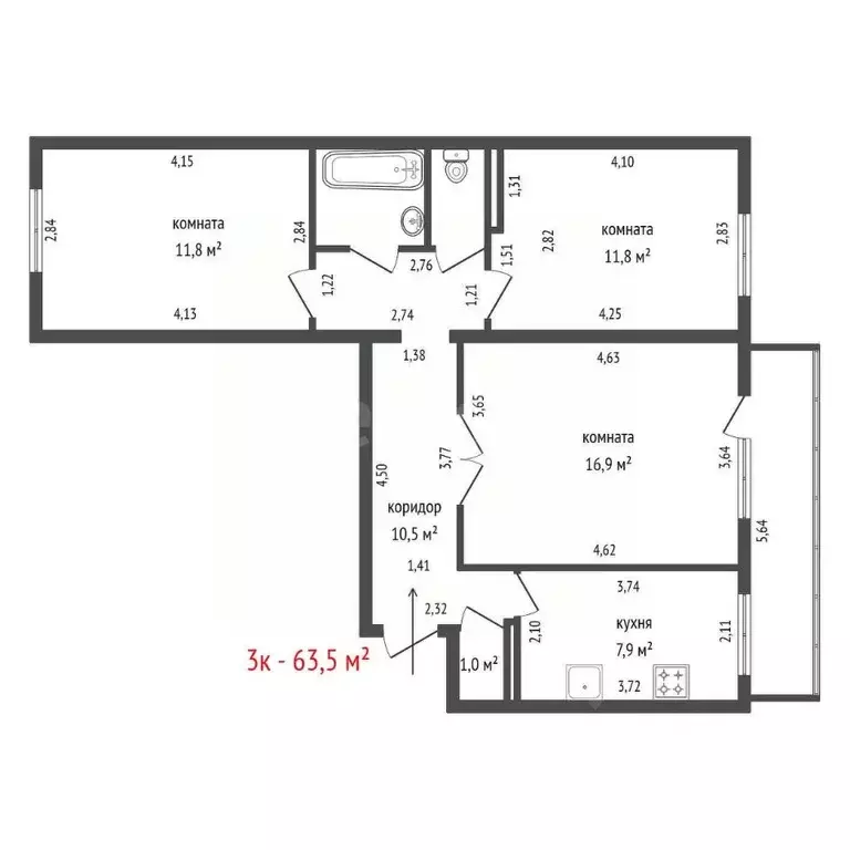3-к кв. Свердловская область, Екатеринбург Юго-Западный жилрайон, бул. ... - Фото 2