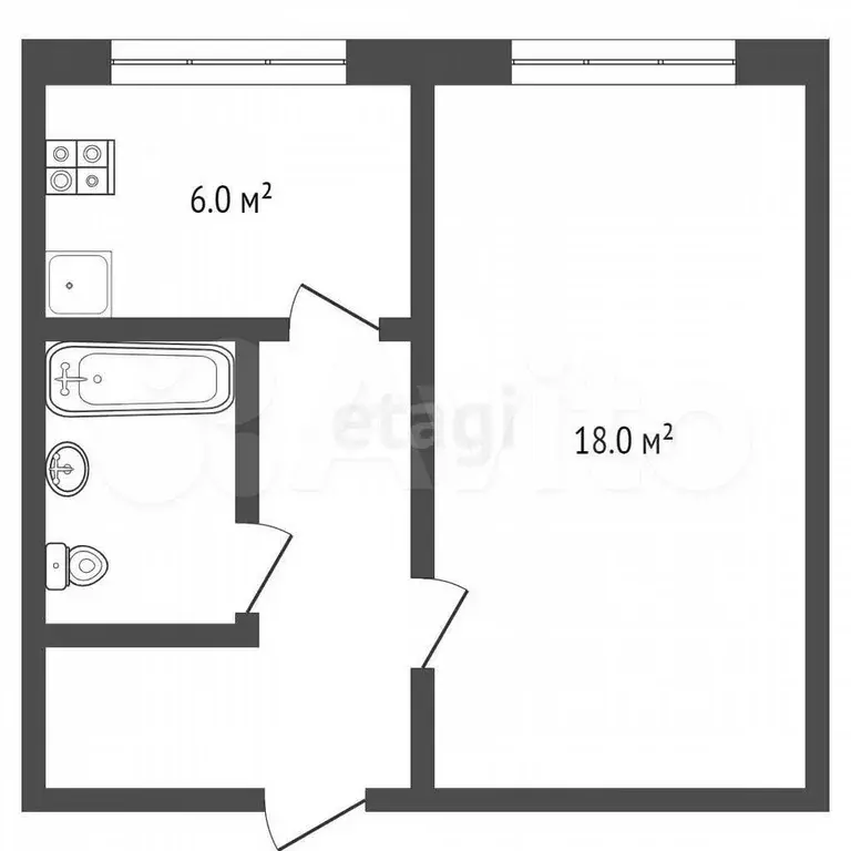 1-к. квартира, 30 м, 3/9 эт. - Фото 0