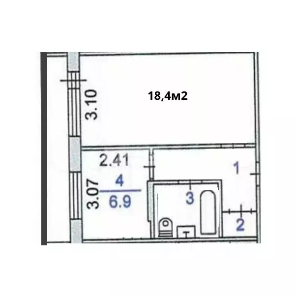 1-к кв. Томская область, Томск ул. Ференца Мюнниха, 26 (35.7 м) - Фото 2