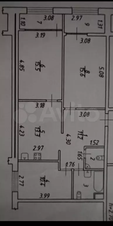 3-к. квартира, 76 м, 2/9 эт. - Фото 0