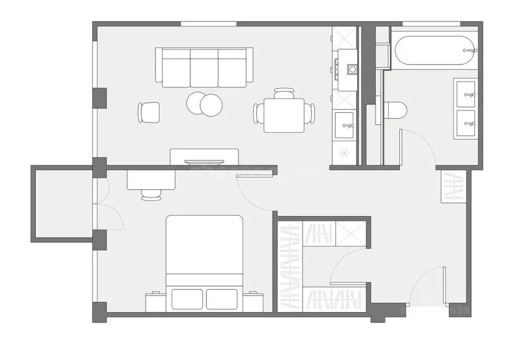 2-к кв. Севастополь ул. Астана Кесаева, 1 (60.0 м) - Фото 2