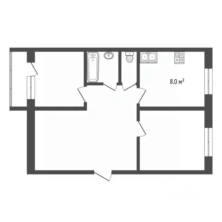 2-к кв. Ямало-Ненецкий АО, Муравленко ул. Ленина, 81 (51.3 м) - Фото 1