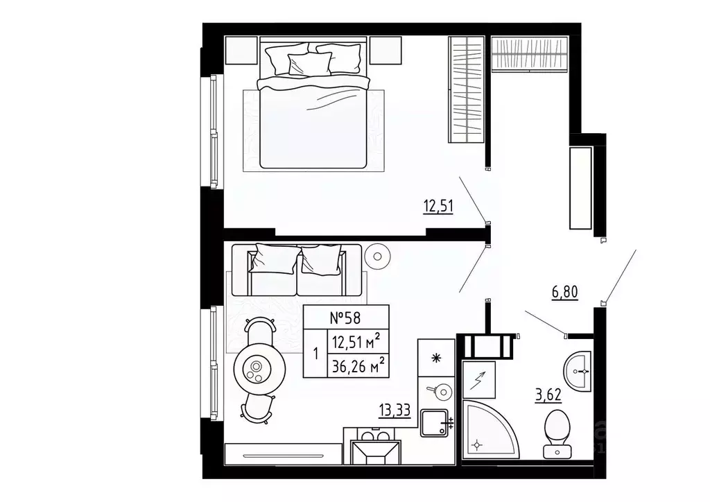 1-к кв. Ленинградская область, Ломоносовский район, Аннинское ... - Фото 1