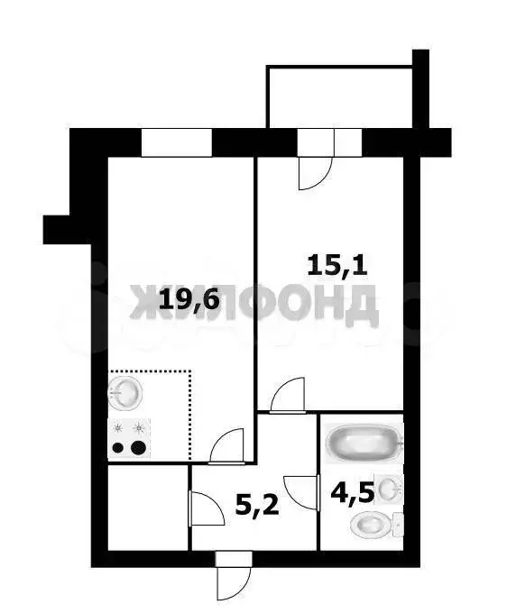 2-к. квартира, 46,4 м, 13/17 эт. - Фото 0