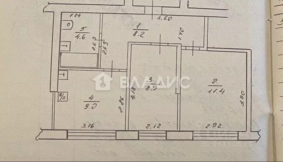 2-к кв. Карелия, Петрозаводск ул. Фрунзе, 5 (42.1 м) - Фото 2
