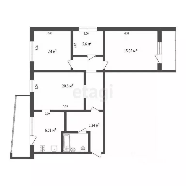 3-к кв. Мордовия, Саранск Ярославская ул., 10 (67.9 м) - Фото 2