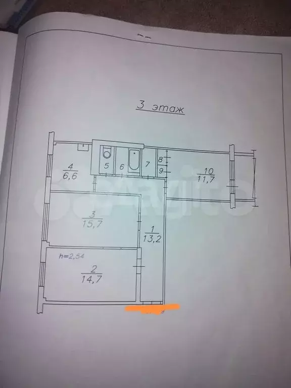 3-к. квартира, 68 м, 3/9 эт. - Фото 0